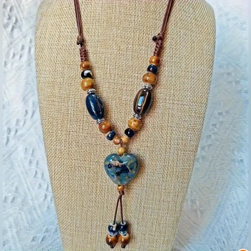 Bohemian Rhapsody Ceramic Heart Necklace
